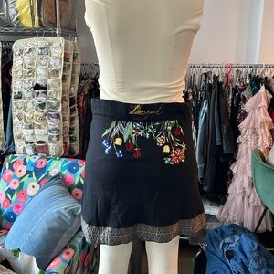 Vintage Desigual cotton skirt with embroidery mini length
